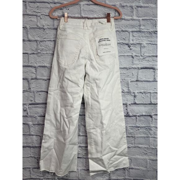 GOOD AMERICAN Good Waist Palazzo Crop White Jeans 25 NEW - Picture 5 of 5